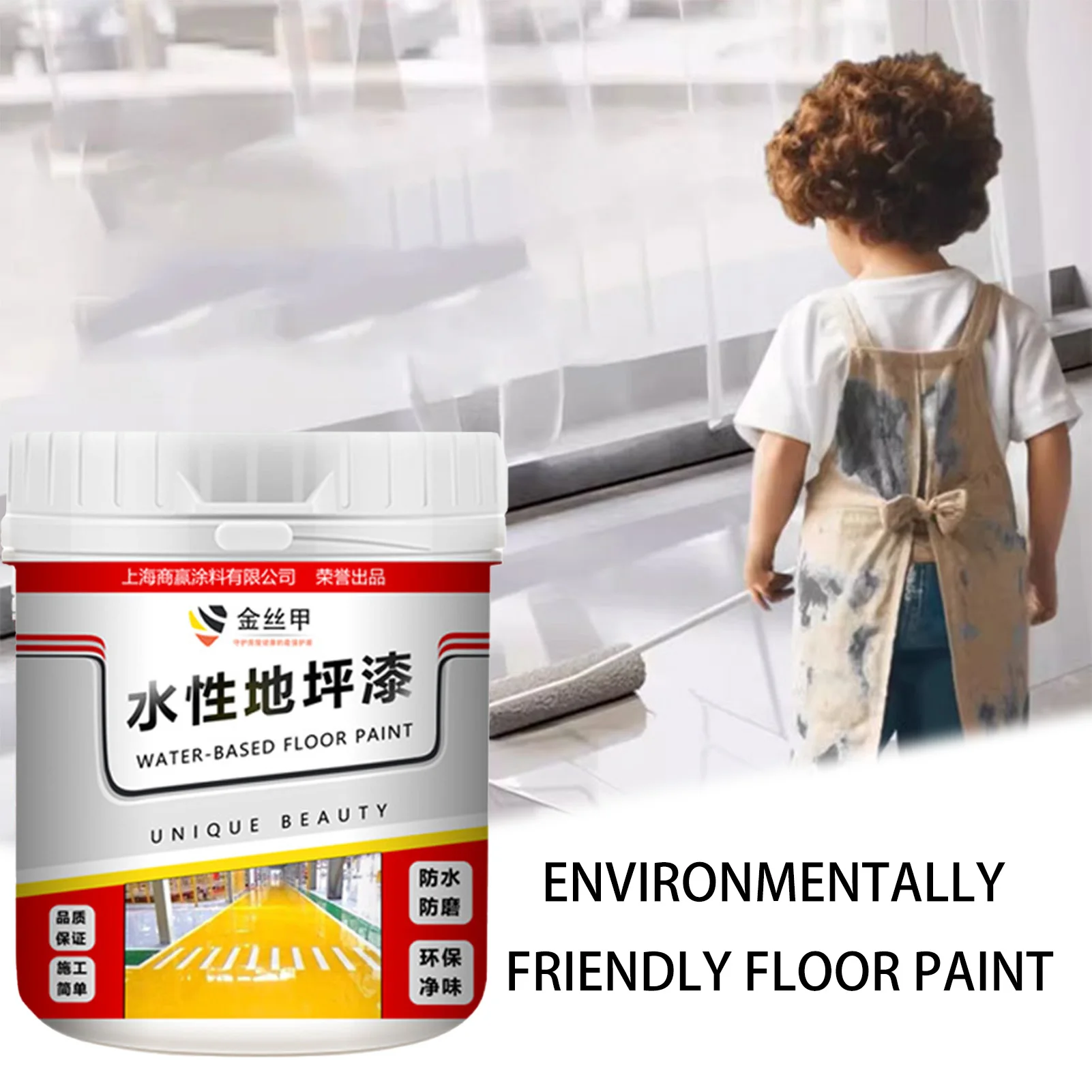 Anti-Slip Water-Based Floor Paint Strong Adhesion with Quick-Drying Formula Suitable for Interior & Exterior C66