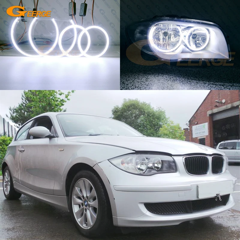 

For BMW 1 Series E81 E82 E87 E88 2004 2005 2006 - 2010 2011 2012 Excellent Ultra Bright COB Led Angel Eyes Halo Rings Day Light