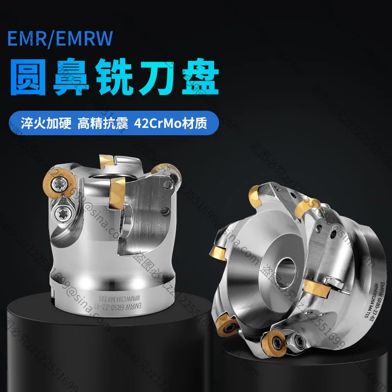 For Numerical Control Milling Cutter Head EMRW Round Nose EMR5R 6R 50 63 80 RPMT1204 R5R6 Flying Face Milling Cutter Head