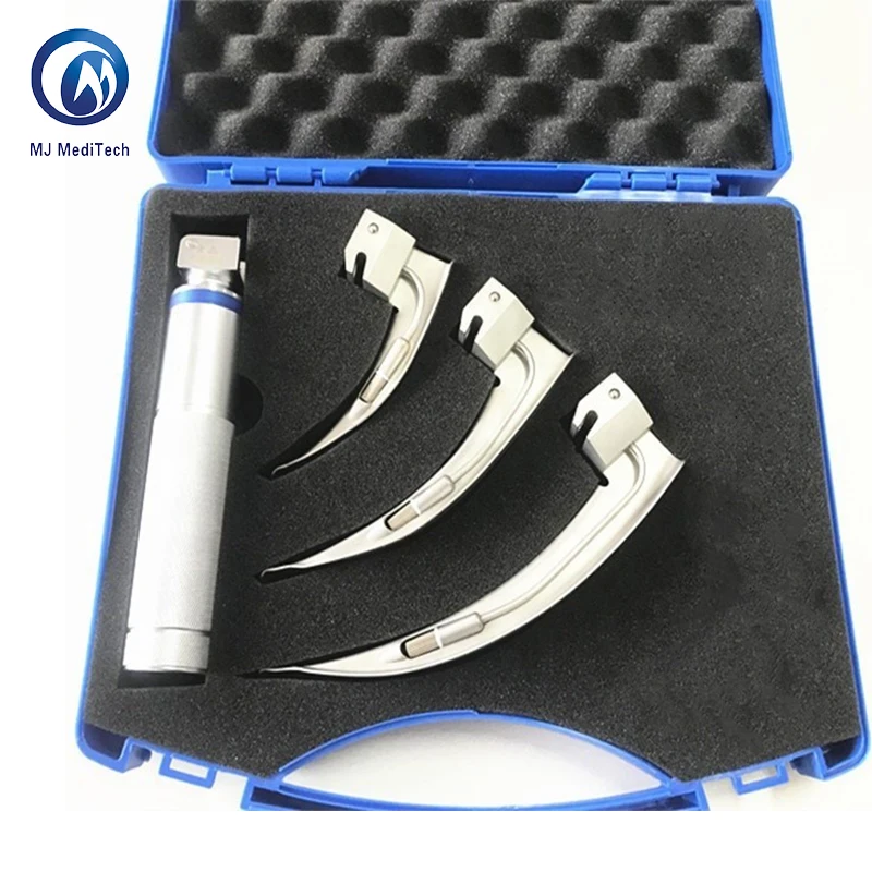 LED cold light bulb lamp laryngoscope set for adult professional  laryngoscope sets for hospital airway intubation