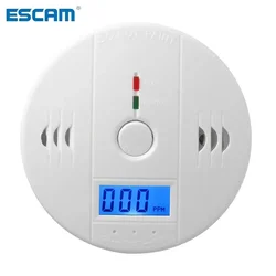 Sensível Sem Fio CO2 Sensor para Casa, CO Monóxido De Carbono Detector, Envenenamento Fumo e Gás, Alarme de Alerta, Indicador LCD