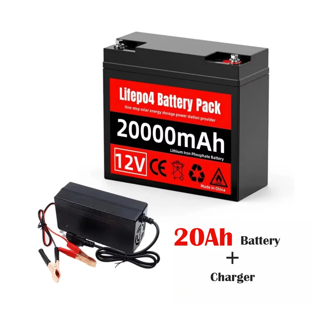 Lifepo4 batterij 12V 20Ah LiFePo4 Batterij Lithium-ijzerfosfaat Batterijen Ingebouwde BMS Voor Solar Boot Geen Belasting