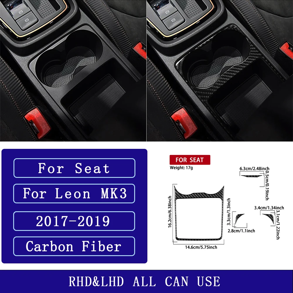 Voor Seat Leon MK3 2013-2020 Koolstofvezel Centrale navigatie radio AC CD versnellingspook deurpaneel Auto Accessoires Decoratieve Stickers