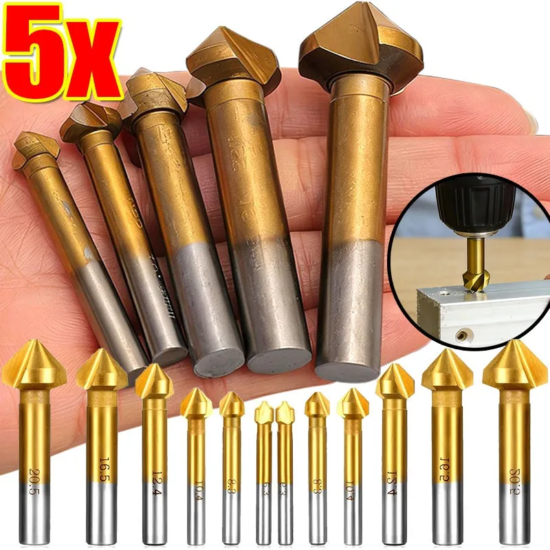 

Инструменты для снятия фаски под 90 градусов с 3 лезвиями, титановым покрытием, для полной обработки металла, дерева, пластика, аксессуары для электроинструментов для мастерских