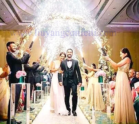 Mini Cold Pyro Spark Fountain  Hand Gun Machine Remote Control Indoor Stage Smokeless Pyrotechnics Shooter Spark Weddings