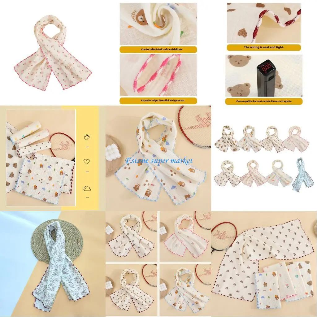 

090B Infant Face Towel Soft Absorbent Cotton Baby Bath Towel Washcloth for Delicate Baby Skin Care