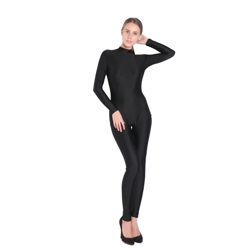 Free shipping black dance wear Zentai Full Body Skin Suit Catsuit customs crotch zipper party costums tailor made for plus size