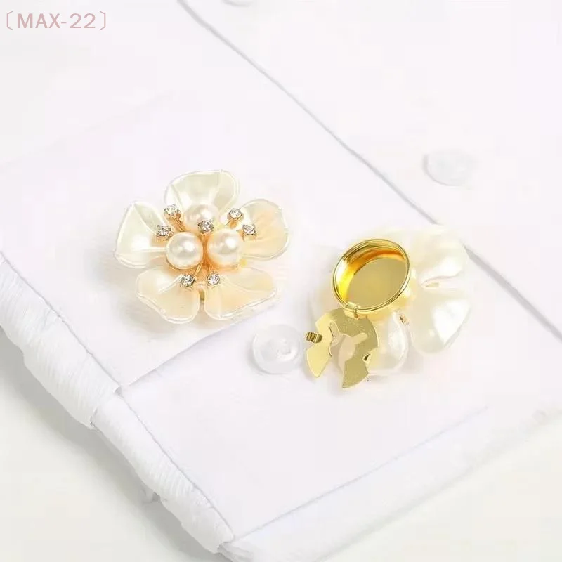 1/2/5Pcs Floral Rhinestone Pearl Button Cover Decorative Clip For Shirts And Dresses Easy Installation Fashion Accessory Gift