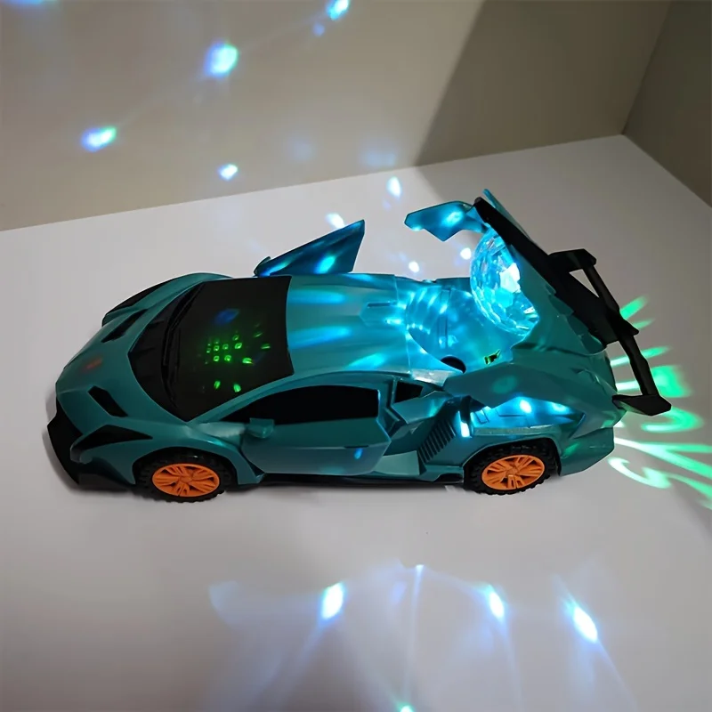 Electric Dancing Deformation 360° Rotating Toy Car with Omnidirectional Movement & Sound & Light Effects for Kids Gift