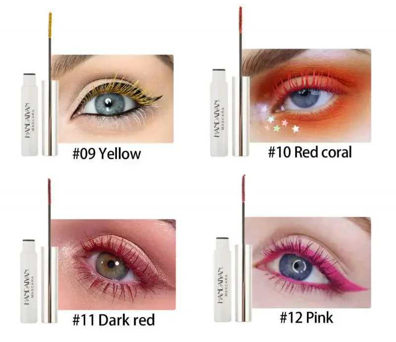 Color Mascara Long Lasting Multicolour Eye Makeup Black Brown Purple Blue Long Not Blooming Lengthen Easy Remove Eyelashes tslm1