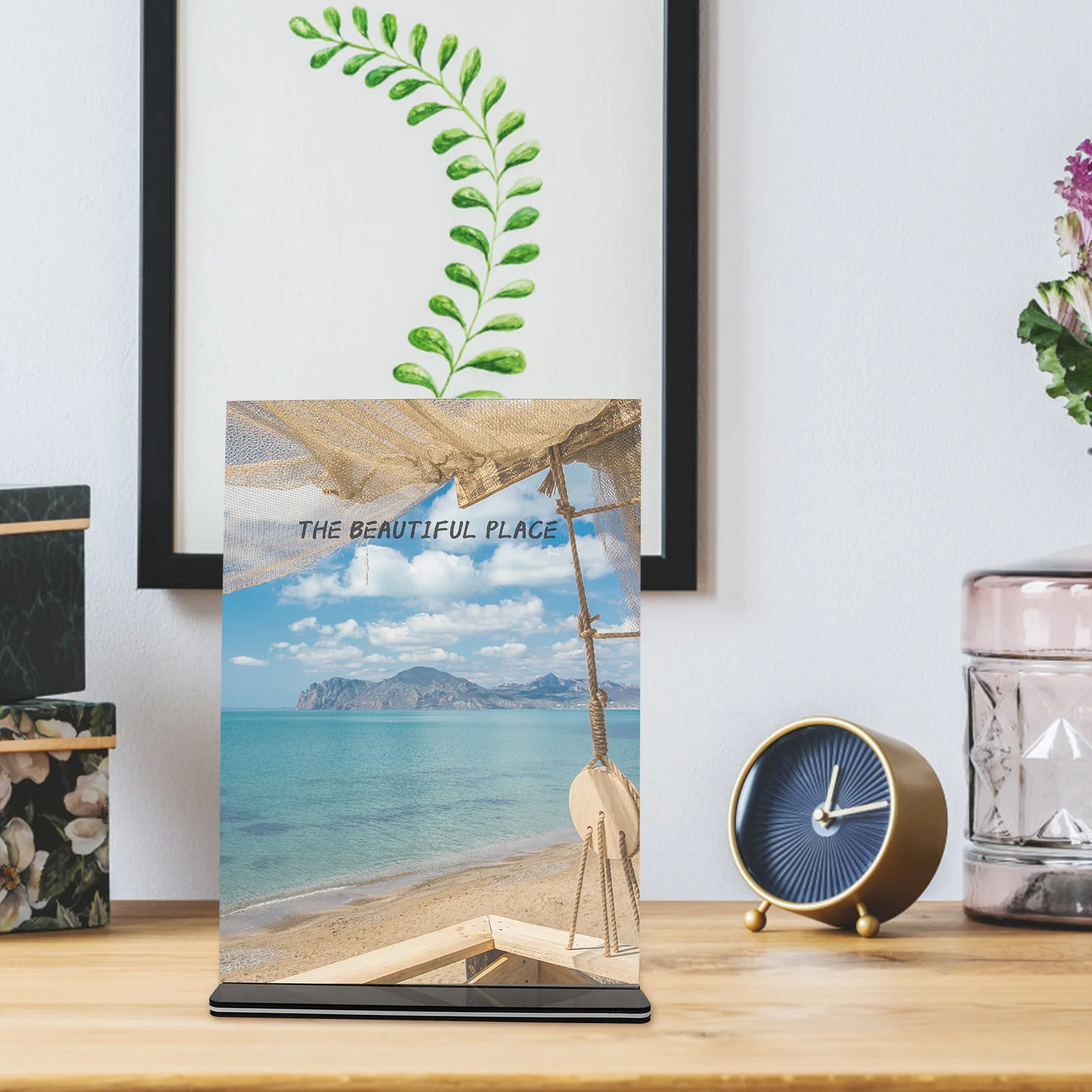 Acrylic Sign Holder 8.5X11 Inches Clear Double Sided Display Stand For Menu Poster Restaurant Office Retail Store Table Top Sign