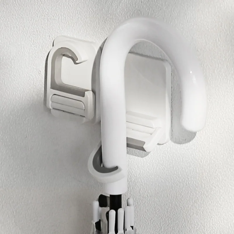 Wall Mount Broom Mop Clip Holder Self-adhesive Broom Brush Mop Hanger Organizer Rack Kitchen Bathroom Storage Multi-Purpose Hook - view 5