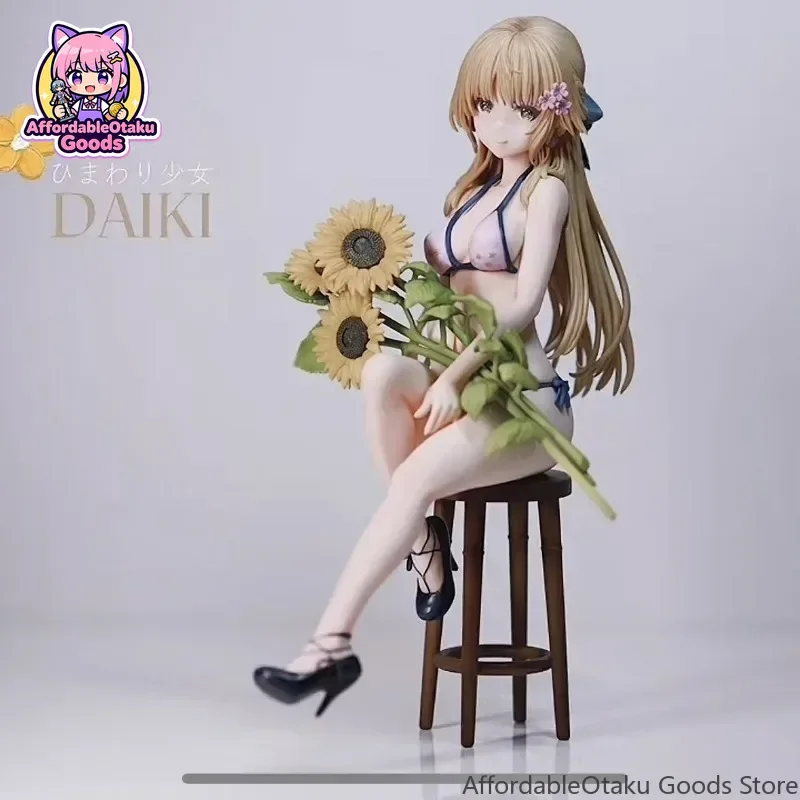 Kurumi Momose Sunflower Girl Figure – Bishoujo Pink Hair Anime Statue 1/7, PVC Desktop Display Collectible for Fans