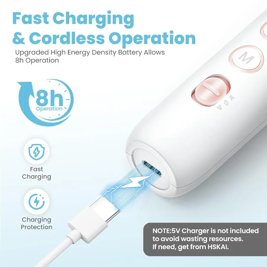 Bezprzewodowa elektryczna wiertarka do paznokci do profesjonalnego manicure i pedicure Przenośny zestaw do pilowania paznokci z obrotowym narzędziem o dużej prędkości