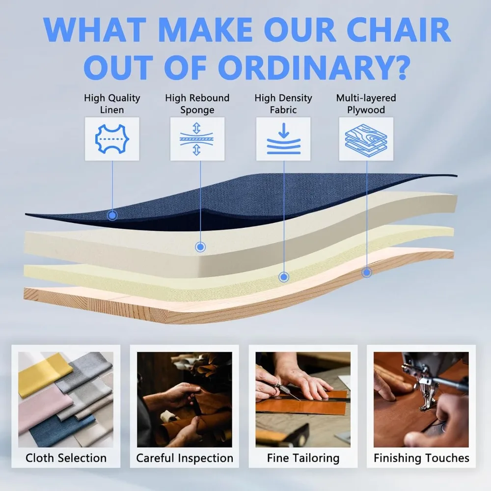 كرسي مكتب من القماش الأزرق، كرسي مكتب مغطى بالقماش، كراسي دوارة بارتفاع قابل للتعديل، كرسي تنفيذي مريح بأذرع وجلد