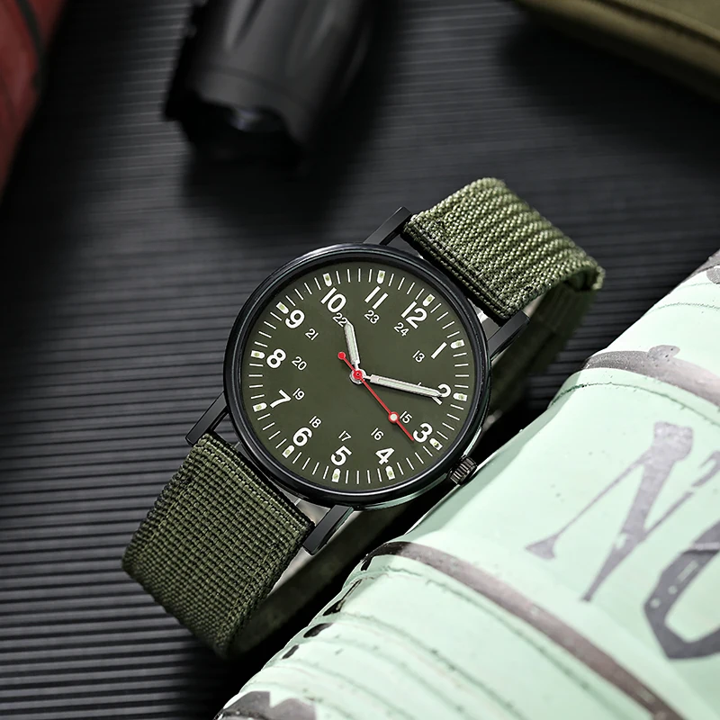 Montre-bracelet militaire à quartz pour homme, bracelet en nylon simple, sport Shoous, degré de choc