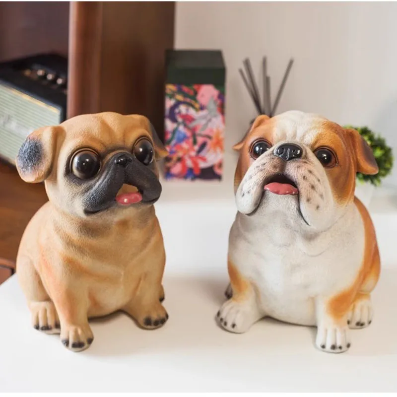 Dog Family Piggy Bank Organizer Ceramic Kawaii Storage Mystery Lucky Euro Coin Anime Gift Money Boxes Toy Hucha Home Decoration