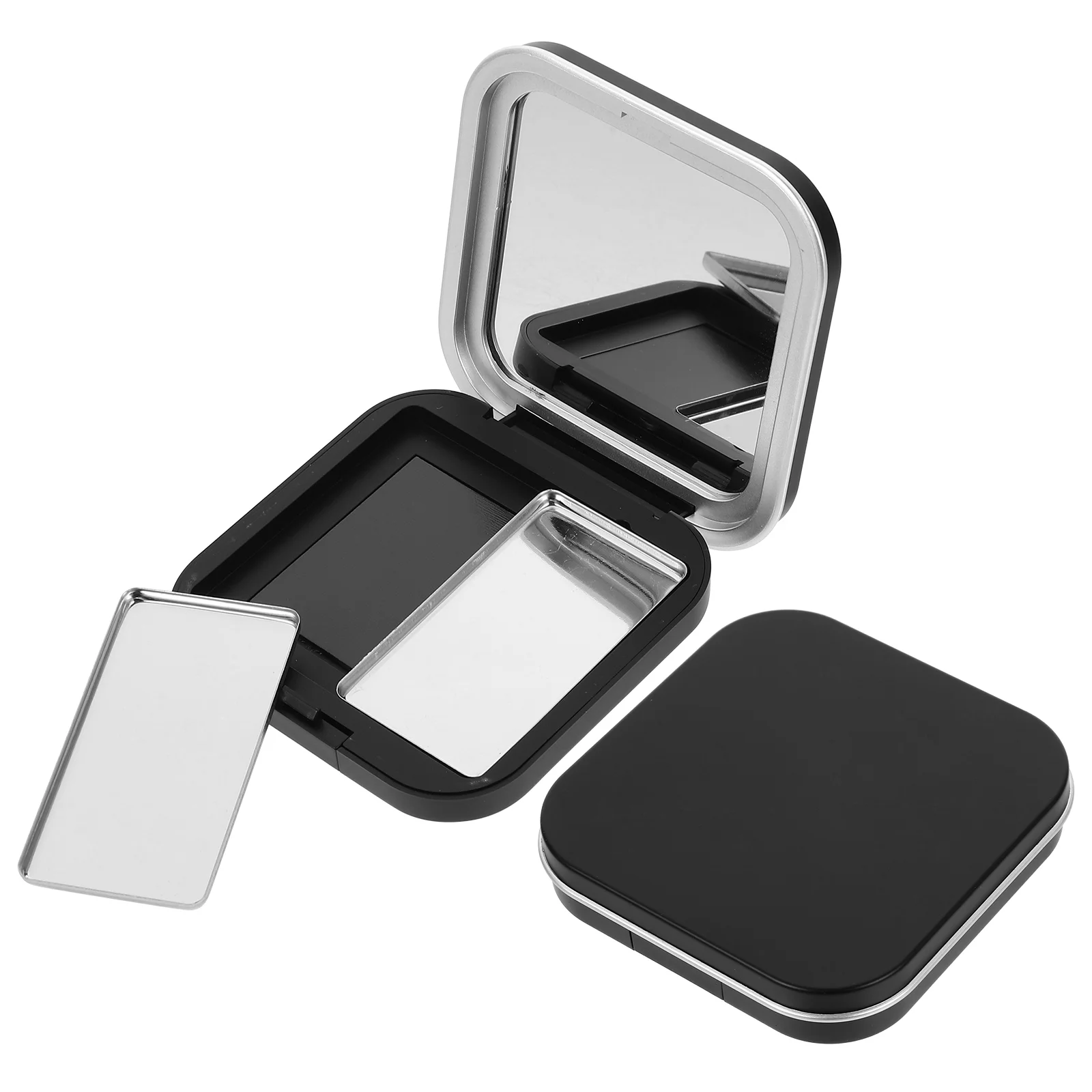 2 Pcs Eye Shadow Box Makeup Powder Palate Black Eyeshadow Palettes Abs Container Travel Empty