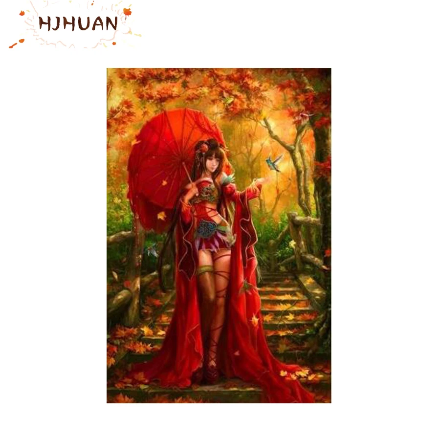 Diy Diamond Painting Red skirt girl Diamond embroidery Cross Stitch Kits Diamond art crystal Mosaic Embroidery Painting New Gift