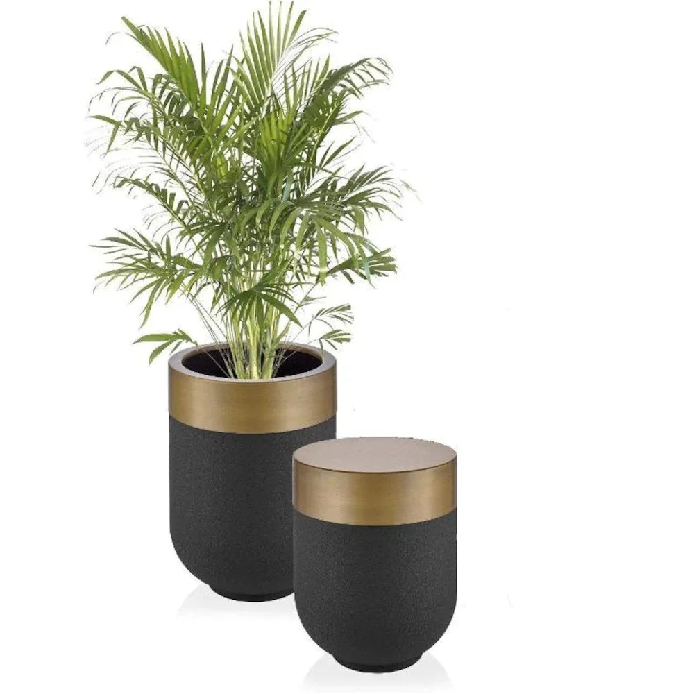 Decorative gold black TomTom flowerpot TABLE 60 CM / 50 CM