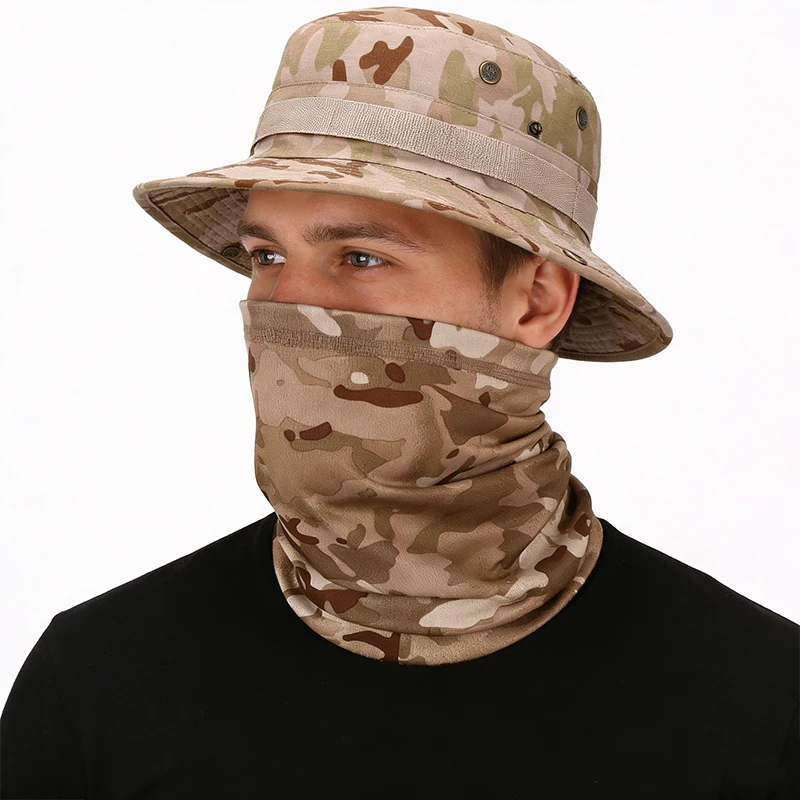 2-Piece Set: Boonie Bucket Hat + Multi-Color Neck Gaiter (20 Colors Available)