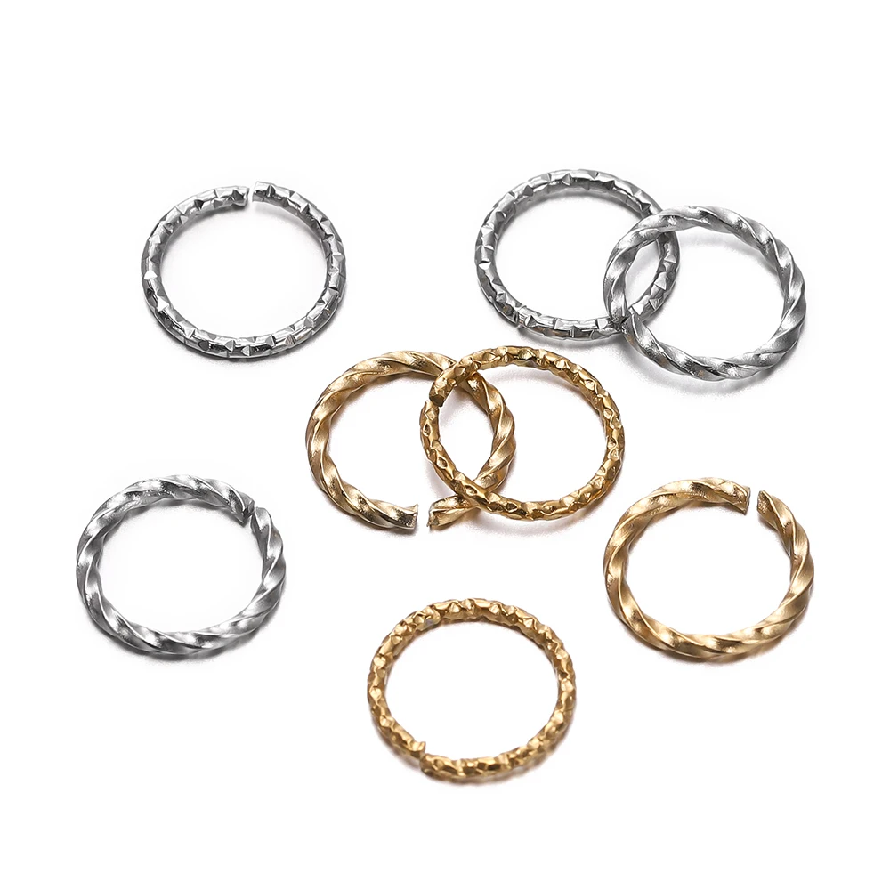 

50pcs/lot Stainless Steel Twisted Open Jump Rings for Metal Connectors DIY Jewelry Finding Making Accessories Supplies