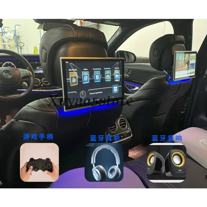 Headrest screen 13.3 inch Rear seat entertainment Android system Mobile phone screen projection TV 4K movie Car rear monitor