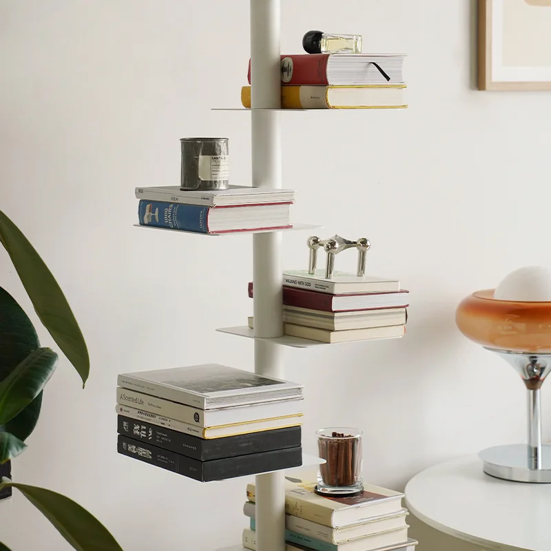 Rotating invisible Internet celebrity floor bookshelf creative wrought iron ins multi-layer simplicity