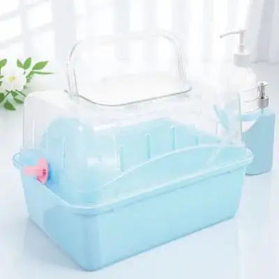 

Panoramic Sunroof Cage For Small Animals Portable Plastic Hamster Carrier Box Outdoor Travel Case Pet Cage Transparent