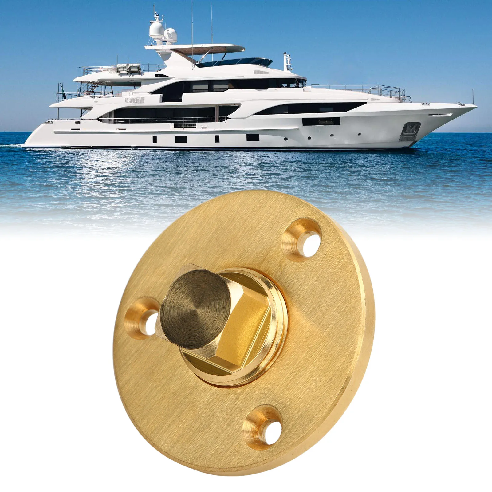 Garboard Drain Plug Boat Drain Plug 2 Inch With Brass Plug Oval Marine Yacht Plug For 1/2 Inch Garboard Pipe Marine Drain Plug