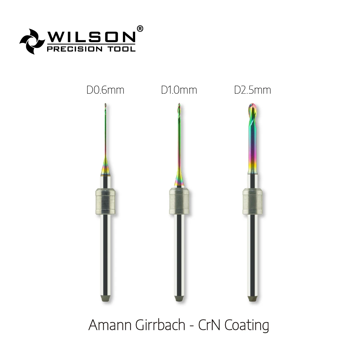 For Amann Girrbach Machines WILSON PRECISION TOOL Milling Burs-Cutting Zirconia- Overall Length 47mm