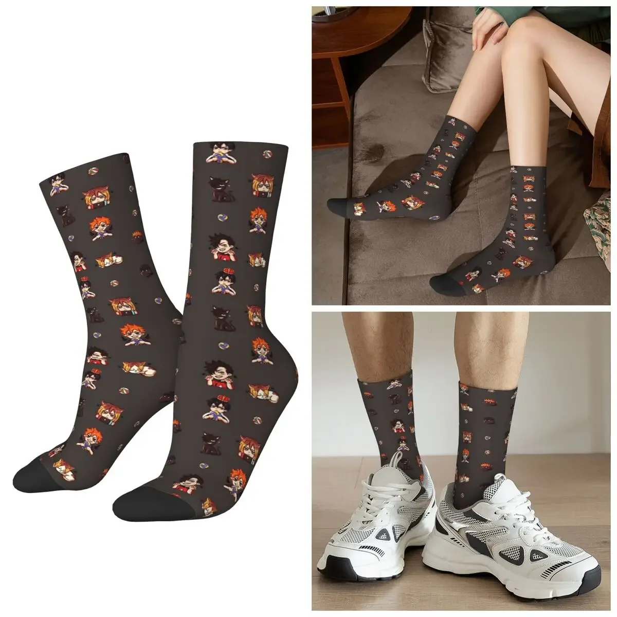 

All Seasons Haikyuu Theme! Socks Harajuku Crew Socks High Quality Stockings for Men Women Valentine's Day Gifts
