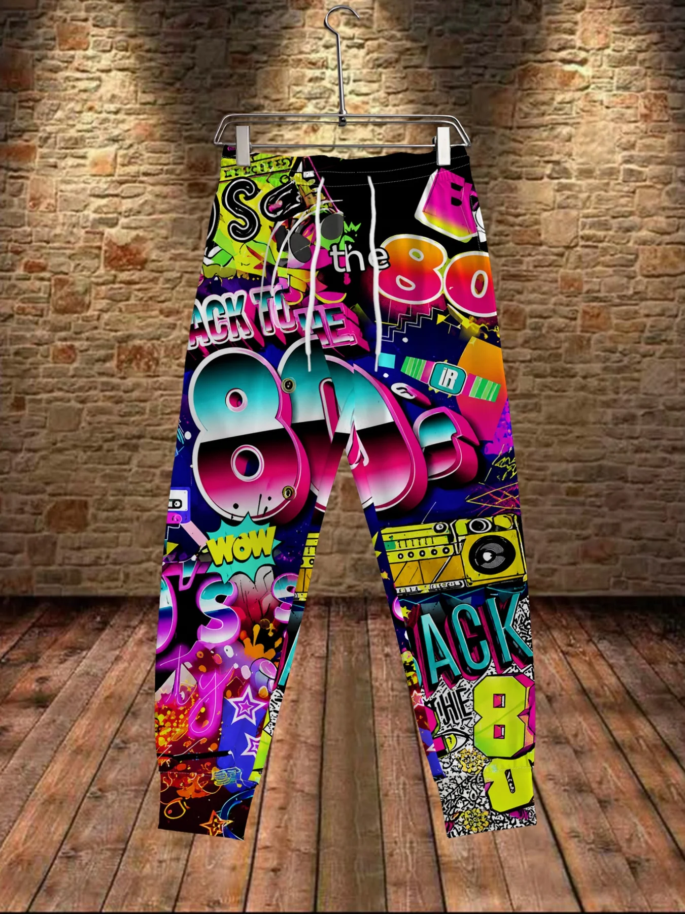 Neuheiten: Trendige 80er-Jahre Retro-Nostalgie-Print Unisex-Jogginghose mit geradem Bein, Hip-Hop-Sweatpants für Party, Alltag und Street-Style – Detail 11