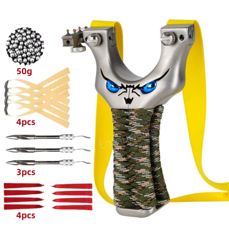 

Рогатка для стрельбы из нержавеющей стали, Рогатка с традиционным резиновым ремешком, Рогатка для охоты на открытом воздухе, игрушка для стрельбы для взрослых