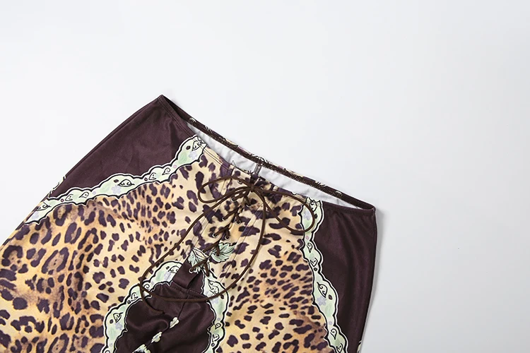 Sisterlinda Blumen-Leopardenmuster-Hose für Damen, angesagter Trend, Kordelzug, für Mitternachtspartys, Streetwear, modisch, für den Herbst, schicke Alltags-Hose – Detail 6