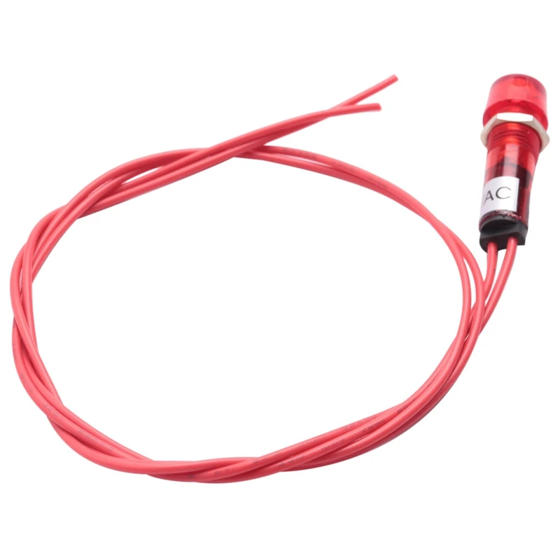 

20X Neon Indicator Pilot Signal Lamp Red Light AC 250V W2 Wires Retail