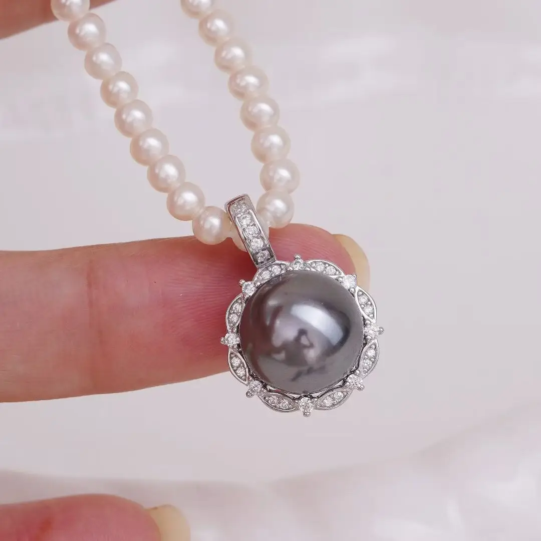 

Wholesale 925 Sterling Silver Pendant Mounts Base Findings Settings Mountings Jewelry Fittings for 11-12mm Pearls 3pcs/lot