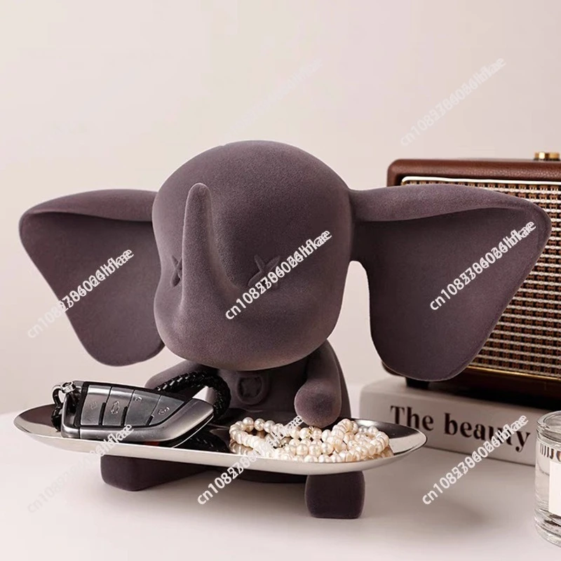 

Cartoon Elephant Sculpture Action Figure Modern Creative Plush Flying Elephant Resin Ornaments Cartoon Home