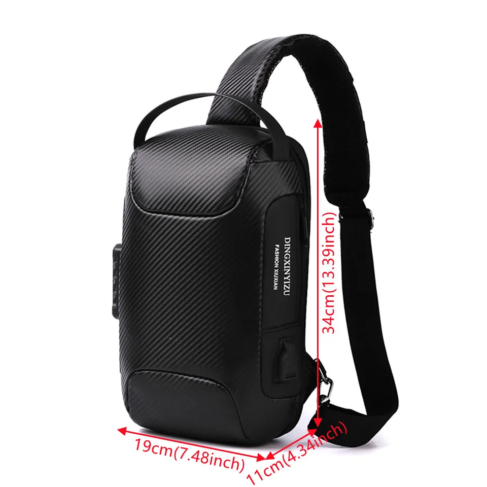 Men Chest Pack Crossbody Bag For Men Zipper Pocket Fashion Sling Bags Man Travel Bag Functional Outdoor Nylon Chest Pack