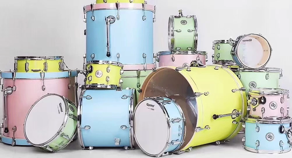 مجموعات الطبول المباشرة من المصنع Glamor للآلات الموسيقية مجموعات طبلة ملونة معكرون عالية الجودة