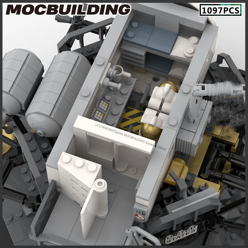 MOC Space Series Scene Model Building Blocks Moon Base Lunar Lander Set mattoni di assemblaggio fai da te collezione di giocattoli creativi Display regalo