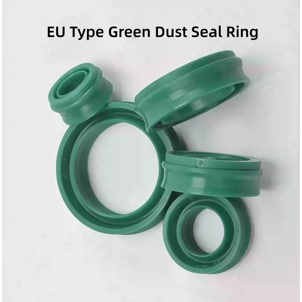 Durable EU Type PU Green Seals, Dual Purpose Air/Oil Sealing Rings for Pneumatic Cylinder Piston Rods, Dustproof O-Rings