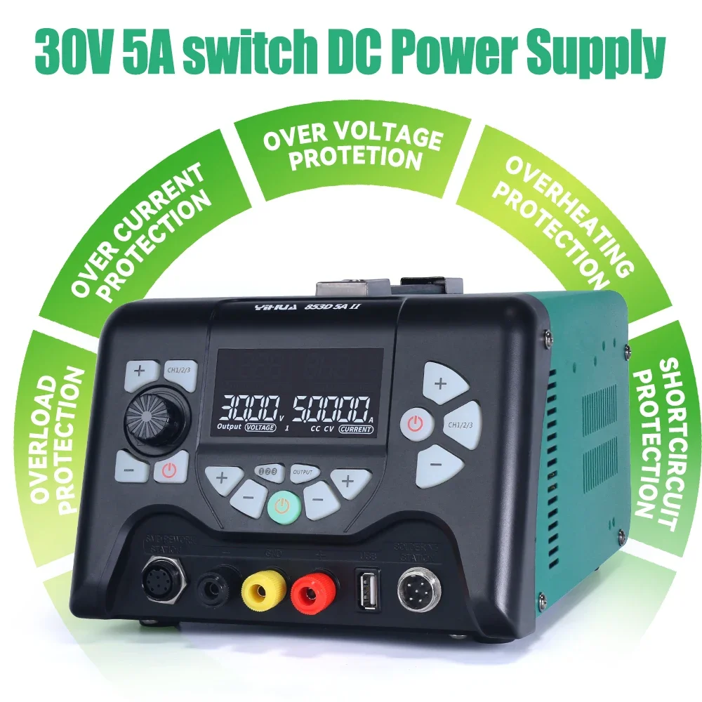 YIHUA 853D 5A II DC Power Supply 30V 5A With 970W Hot Air Soldering Iron Rework Station Repair Welding Tools