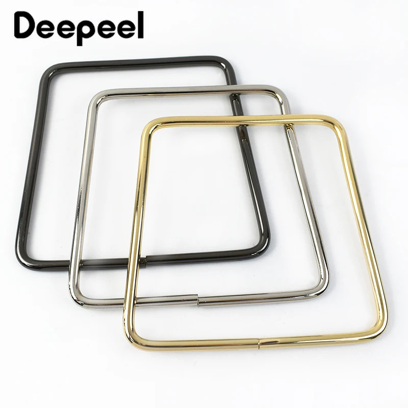 1/2 pçs deepeel 12cm metal quadrado anel sacos alças bolsa quadro beijo fecho diy bolsa alça de substituição tecido saco acessórios