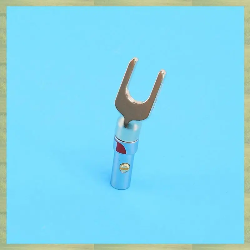 N15R-Y التوصيل 45 درجة محطة المجرف موصل لأسلاك مكبر الصوت DIY / سلك توصيل مكبر الصوت DIY - حزمة من 24 (12 أسود + 12 أحمر)