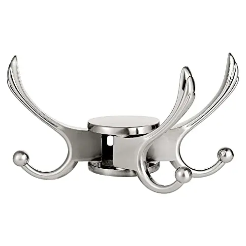 

Brushed Nickel Triple-Arm Rotating Wall Hook Set Heavy Duty Space Saving For Bathroom Kitchen Garage 2 Pack