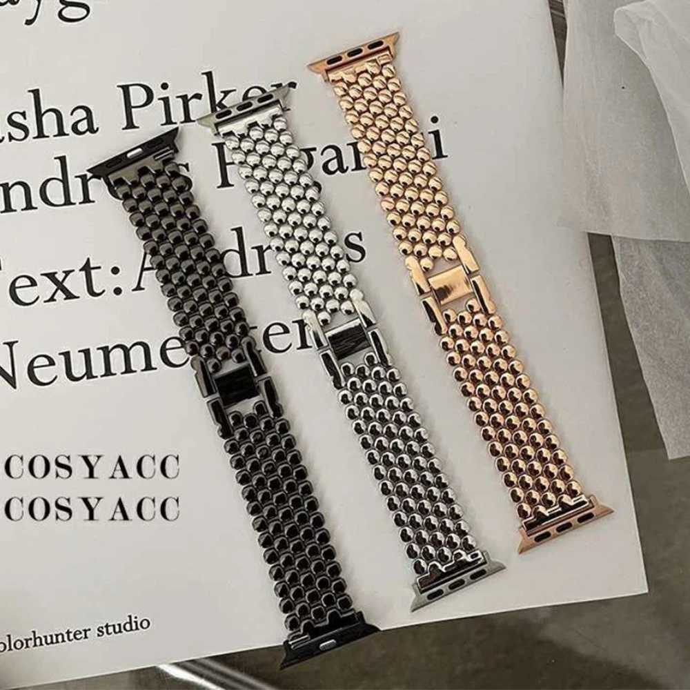 Women Strap for Apple Watch 10 42mm 49mm Band for iWatch Series 9 8 7 6 5 4 Se 41mm 40mm 38mm 44mm 45mm Stainless Steel Bracelet
