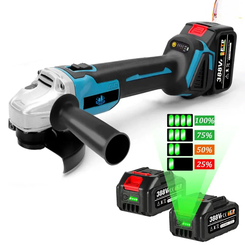 

125MM M14 Brushless Angle Grinder 18V Battery Hand-held Cutting Polishing Power Tool 3rd Speed Regulation for Makita Industrial