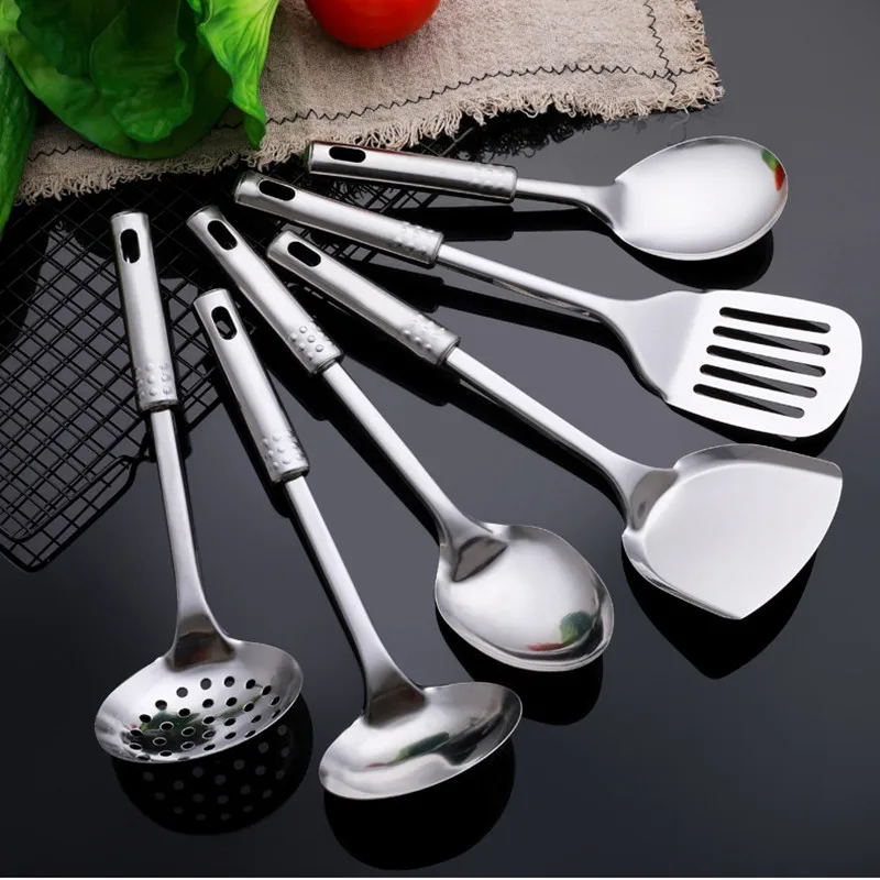 Kitchen Stainless Steel Korean Style Kitchenware Pots Set Cooking Tableware Food Rice Soup Spoon Colander Spatula Accessories