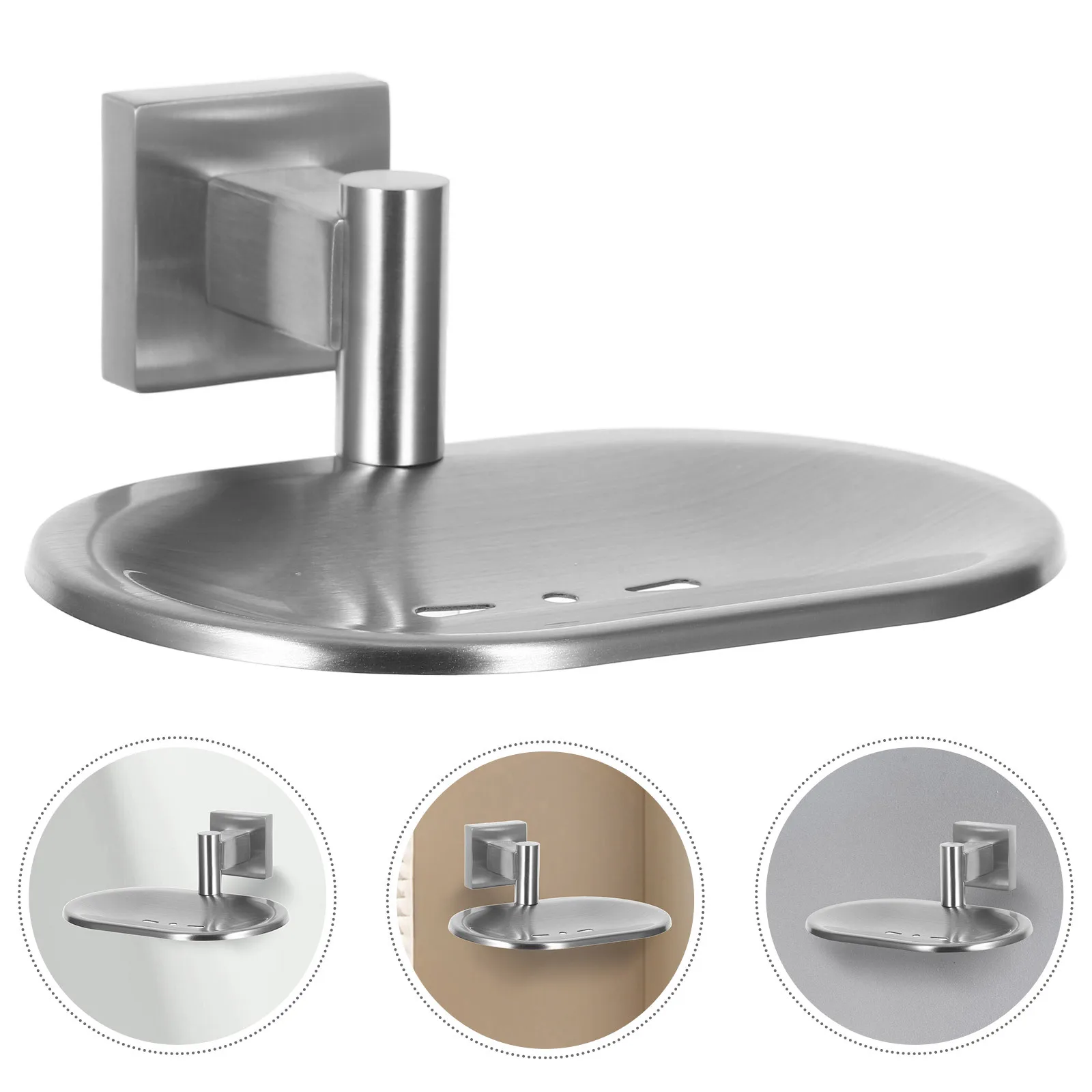 

304 Stainless Steel Soap Holder Wall Mount Brushed Anti-Rust Bathroom Soap Dish Sponge Tray Wall Mount Soup Holder
